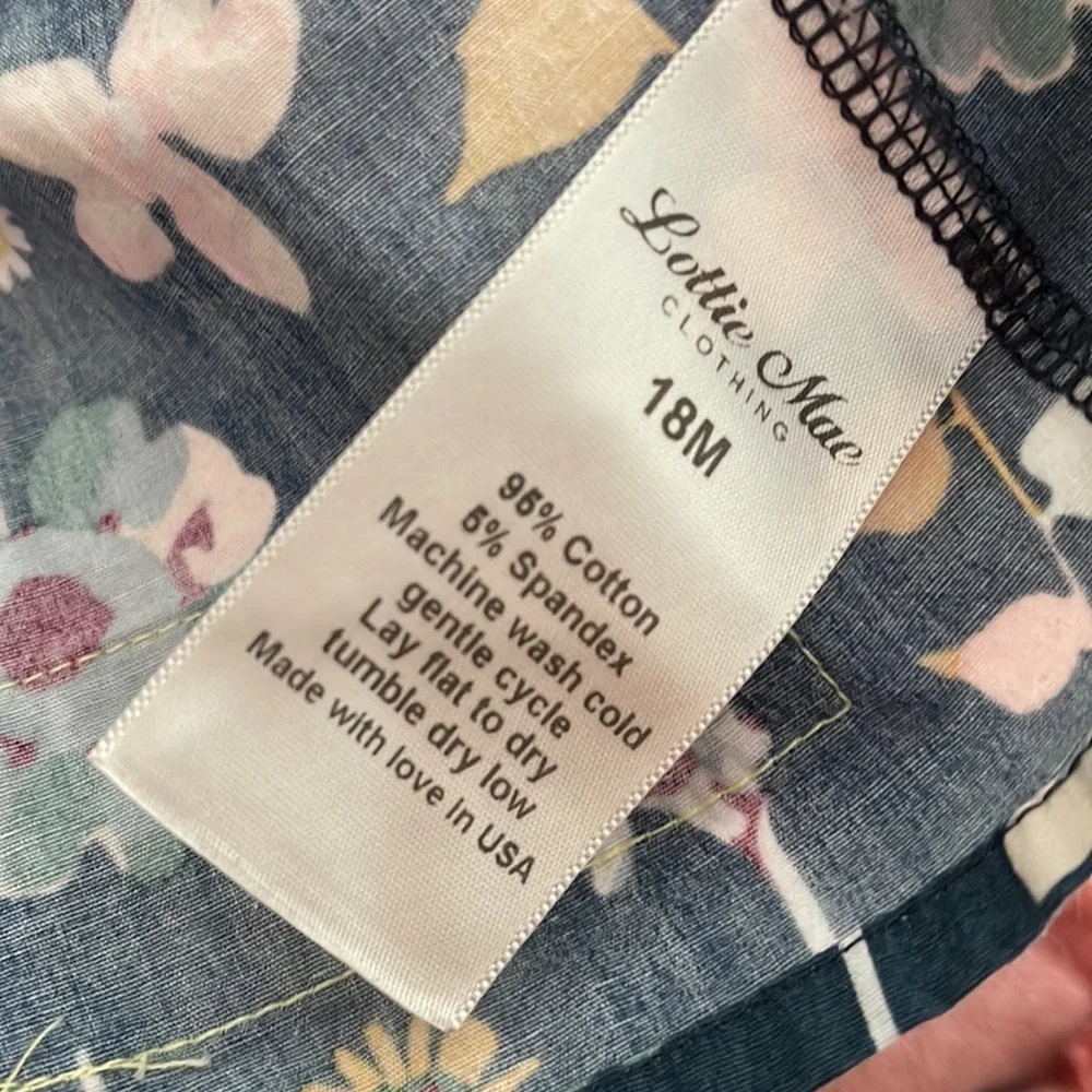 Lottie Mae clothing girls dress size 18M GUC blue and yellow colors